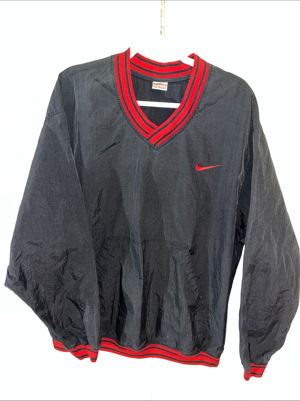 Vintage Nike Black Nylon Polymide Coated Gym Casual Basketball Work Out Jacket - Picture 1 of 5